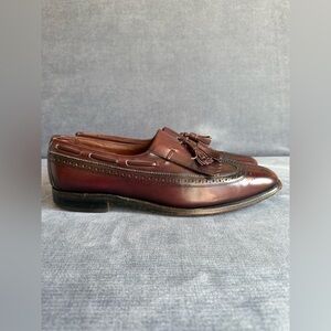 Allen Edmond Arlington Wingtip Kiltie Tassel Loafer Mens SZ10.5 Burgundy Leather